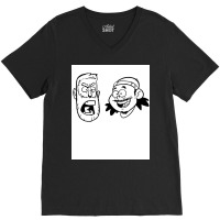 Black And White Art Andrew Santino Amp Bobby Lee Poster Boy V-neck Tee | Artistshot