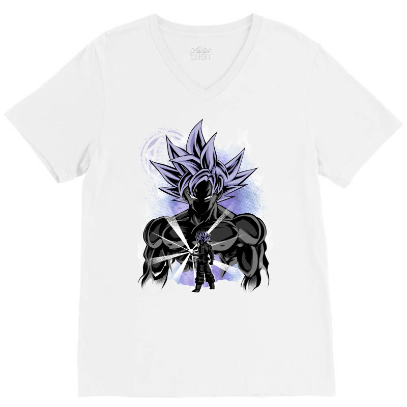 Ultra Instinct Hero V-Neck Tee by dobajagoldiiy | Artistshot