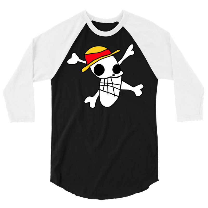 Unique Straw Hat Flag Anime 3/4 Sleeve Shirt by dobajagoldiiy | Artistshot