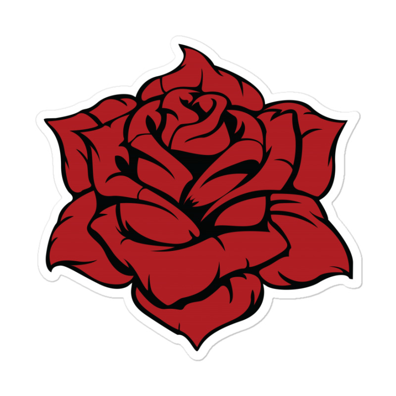 Custom Red Rose Sticker By Backtostart - Artistshot