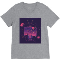 Space Tv Poster Hipster V-neck Tee | Artistshot