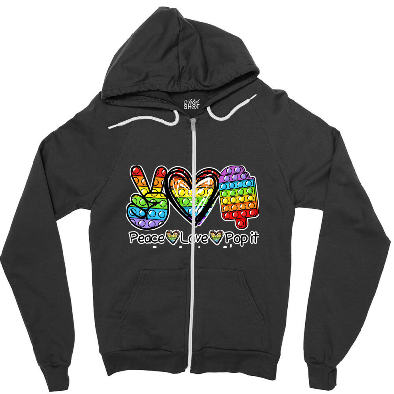 Peace Love Pop It Poppin Ice Cream Zipper Hoodie | Artistshot