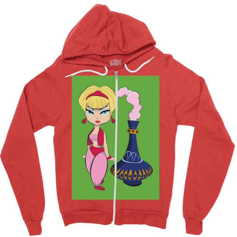 I Dream Of Jeannie Poster Green Zipper Hoodie by ajidkannurp | Artistshot