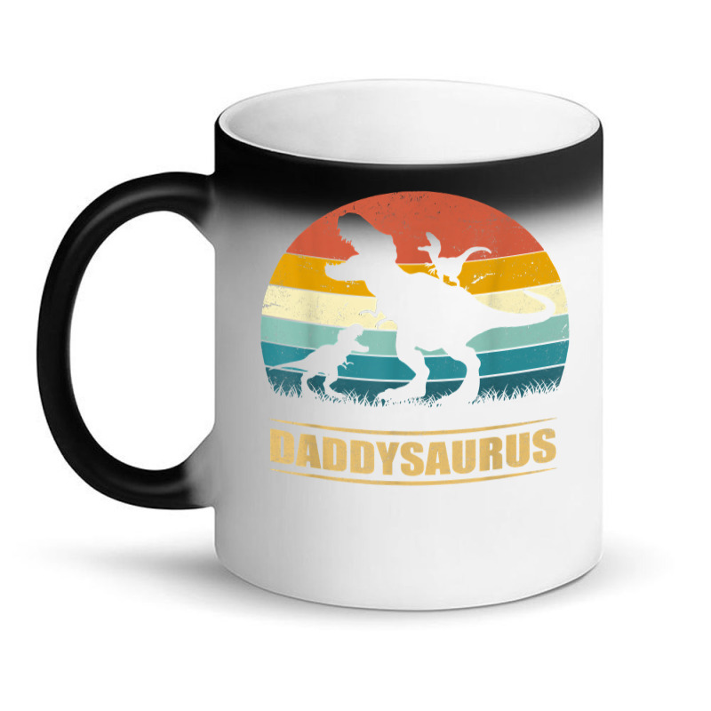 Daddy Dinosaur Daddysaurus 2 Kids Father's Day Gift For Dad T Shirt Magic Mug | Artistshot