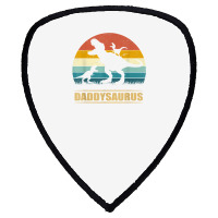 Daddy Dinosaur Daddysaurus 2 Kids Father's Day Gift For Dad T Shirt Shield S Patch | Artistshot