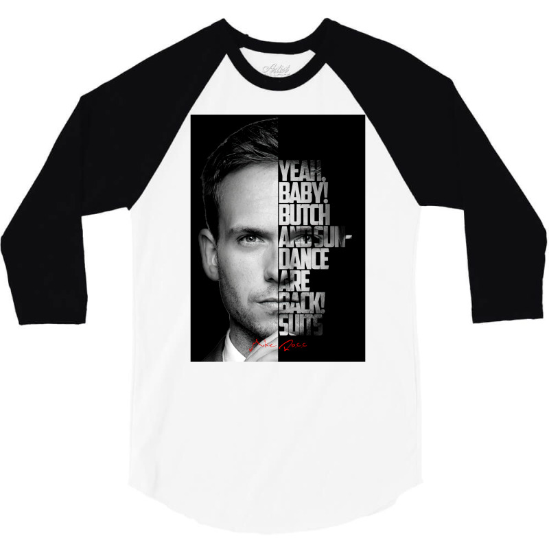 Black And White Mike Ross Quote Poster Love 3/4 Sleeve Shirt by sivelslebeckl | Artistshot