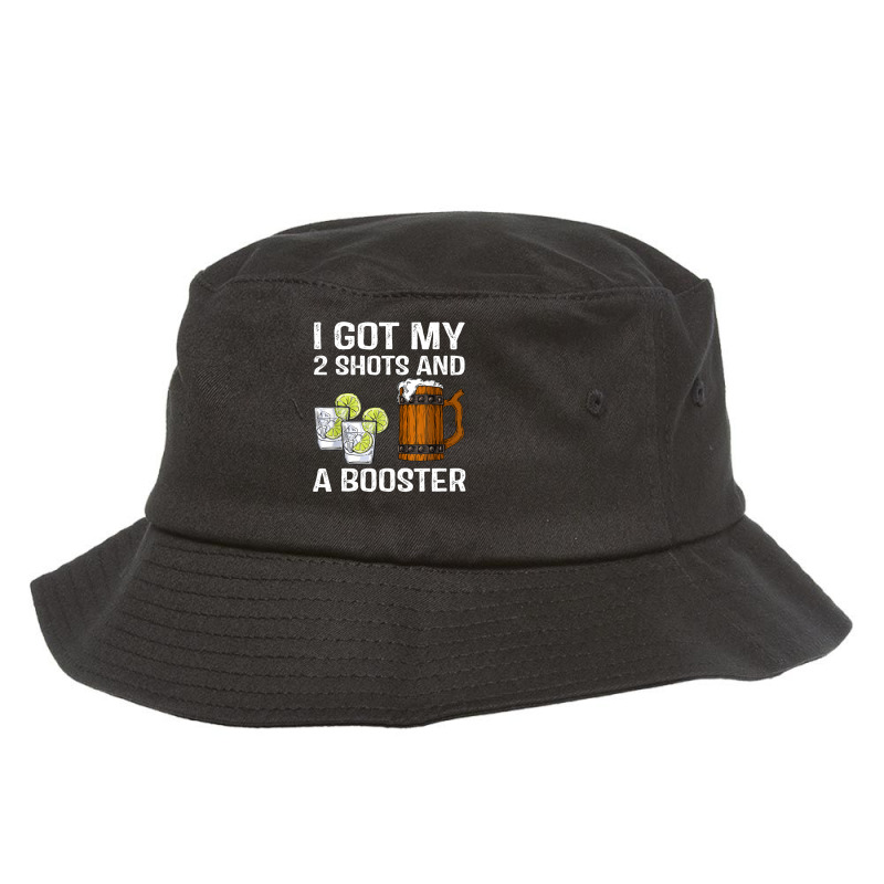 I Got My Two Shots And A Booster Vaccinated Nurse Support Bucket Hat by asheeelaydif | Artistshot