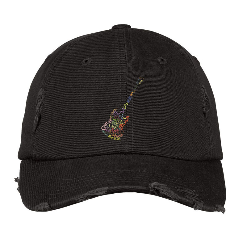 Guitar Typology No Background Vintage Cap by MakaylaChristineSepich | Artistshot