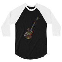 Guitar Typology No Background 3/4 Sleeve Shirt | Artistshot