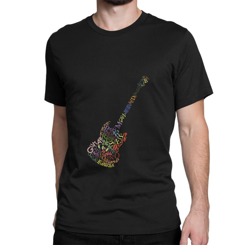 Guitar Typology No Background Classic T-shirt by MakaylaChristineSepich | Artistshot