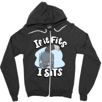 If It Fits I Sits Cute Canister Cat Fitness Animal Lover 2 Zipper Hoodie | Artistshot