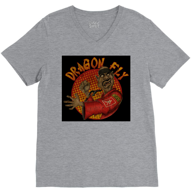 Dragon Fly Silince Retro Poster Nature V-Neck Tee by sivelslebeckl | Artistshot