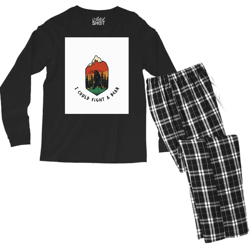 Fight A Bear Viking  Aesthetic Men's Long Sleeve Pajama Set | Artistshot