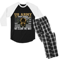 Vintage Us Army Combat Engineer 12b Military Pride Gift Idea Pullover  Men's 3/4 Sleeve Pajama Set | Artistshot