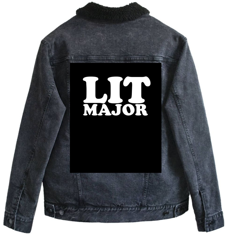 Lit Major Poster Travel Unisex Sherpa-Lined Denim Jacket by khomsioriada2 | Artistshot