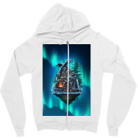 Flying Viking Hut Viking House  Aesthetic Summer Zipper Hoodie | Artistshot