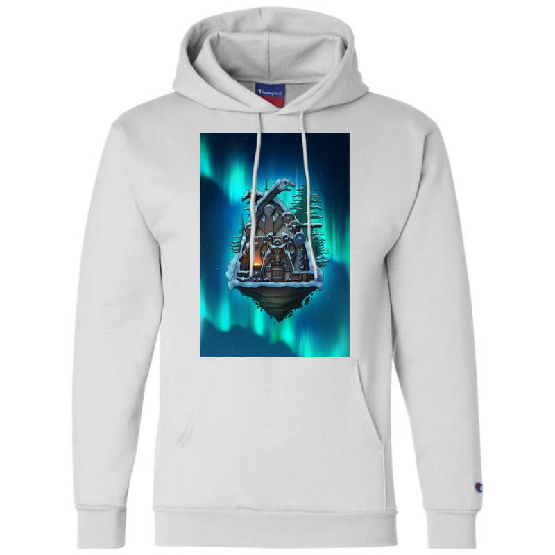 Flying Viking Hut Viking House  Aesthetic Summer Champion Hoodie | Artistshot