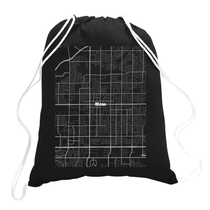 Mesa Arizona Map  Map Of Mesa Arizona  Modern Map Of Mesa Arizona  Mes Drawstring Bags | Artistshot