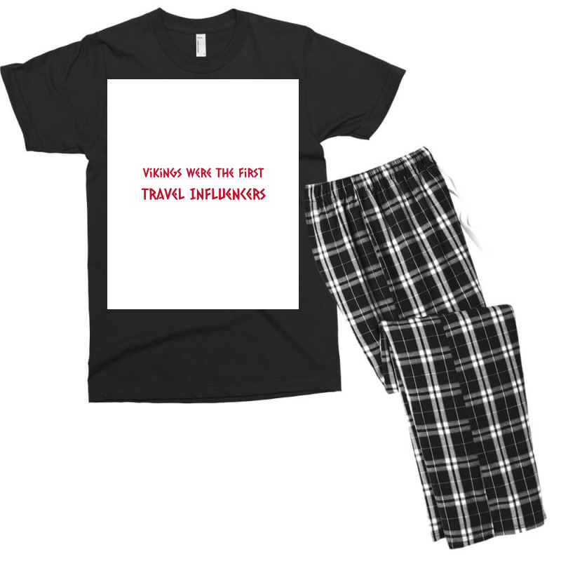 Funny Viking Quote Travel Influencer  Vintage Men's T-shirt Pajama Set | Artistshot