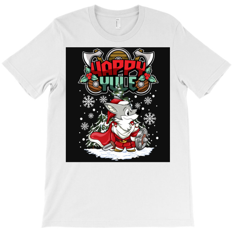 Happy Yule Viking Husky Dog Christmas  Quote Red T-shirt | Artistshot