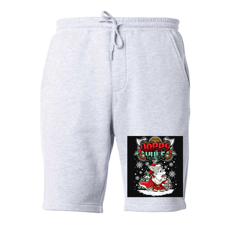 Happy Yule Viking Husky Dog Christmas  Quote Red Fleece Short | Artistshot