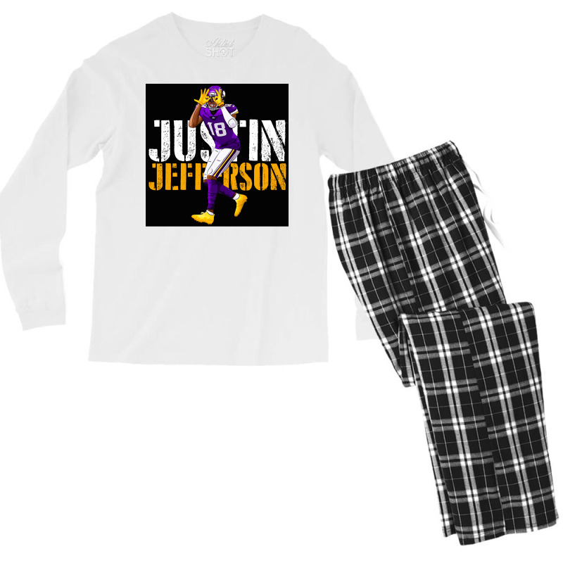 Justin Jefferson  Boy Vintage Men's Long Sleeve Pajama Set | Artistshot