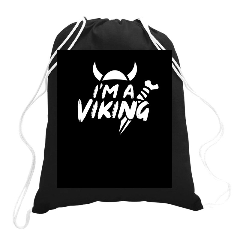 I Am A Viking  Green Aesthetic Drawstring Bags | Artistshot