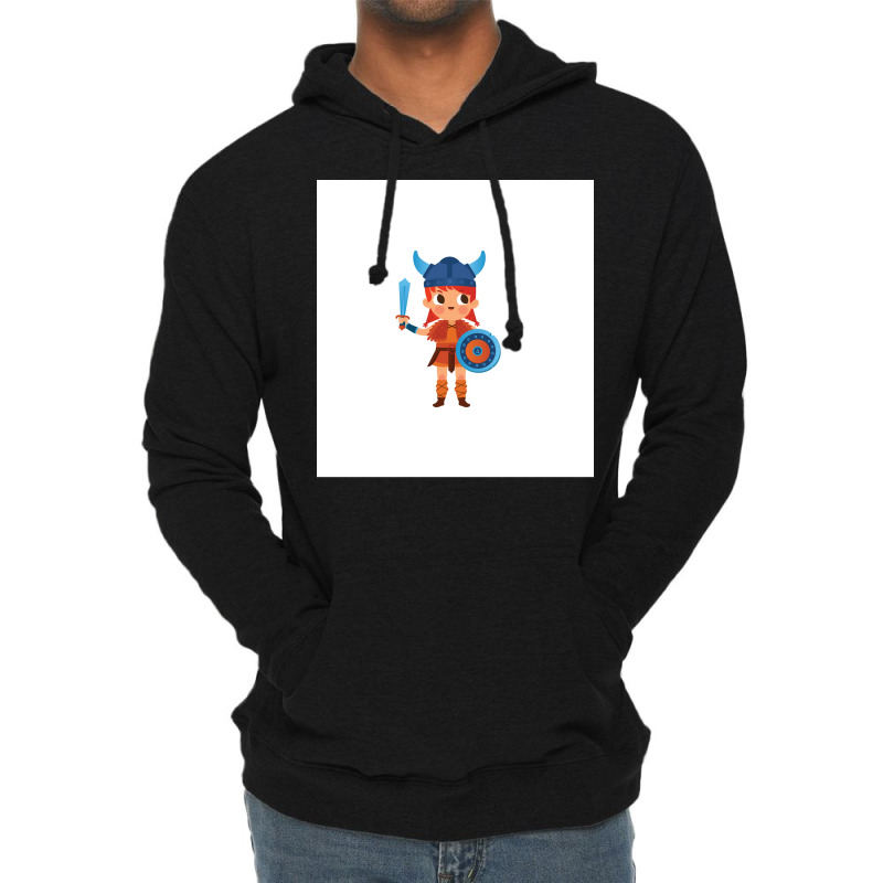 Little Viking Girl  Blue Hippie Lightweight Hoodie | Artistshot