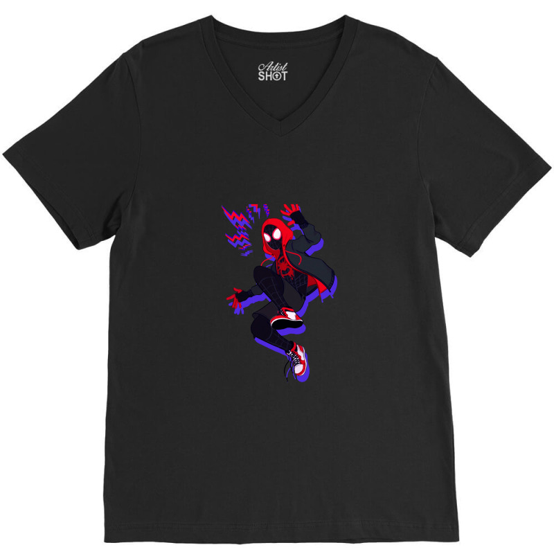 Miles Morales Spiderverse V-Neck Tee by BrendaAndersonClayton | Artistshot