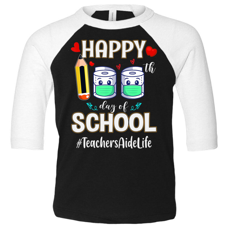 Limited Edition Happy 100th Day School Teachers Aide For Teachers Toddler 3/4 Sleeve Tee by Berrios Crisp | Artistshot