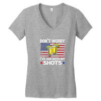 Don't Worry I've Had Both My Shots Funny Us Flag Women's V-neck T-shirt | Artistshot