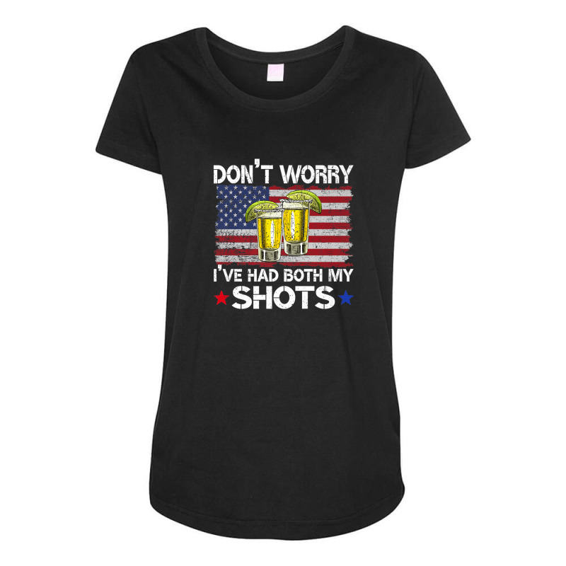 Don't Worry I've Had Both My Shots Funny Us Flag Maternity Scoop Neck T-shirt by asheeelaydif | Artistshot