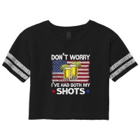 Don't Worry I've Had Both My Shots Funny Us Flag Scorecard Crop Tee | Artistshot