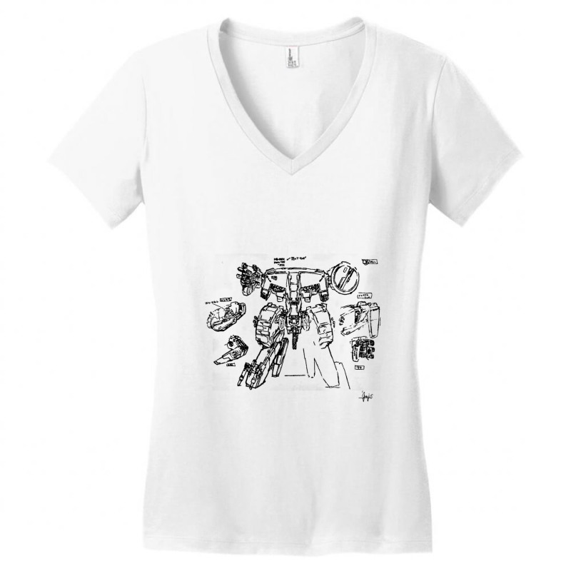 Metal Gear Solid  Mg Rex Sketch 2 By Yoji Shinkawa 1 Women's V-Neck T-Shirt by KelseyHachler | Artistshot