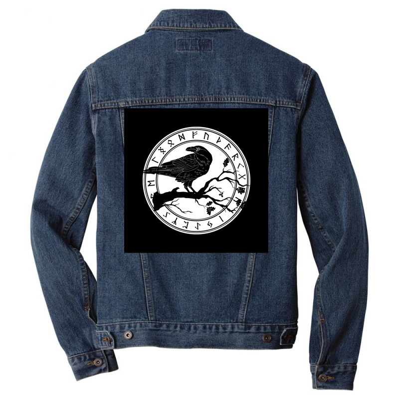 Raven Of Odin Norse Runes Tattoo Viking  Cool Tumblr Men Denim Jacket | Artistshot