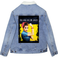 You Can Call Me Jiggly Poster Quote Unisex Sherpa-lined Denim Jacket | Artistshot