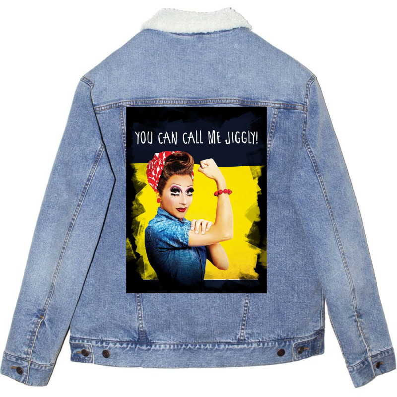 You Can Call Me Jiggly Poster Quote Unisex Sherpa-Lined Denim Jacket by verriaharzi4 | Artistshot