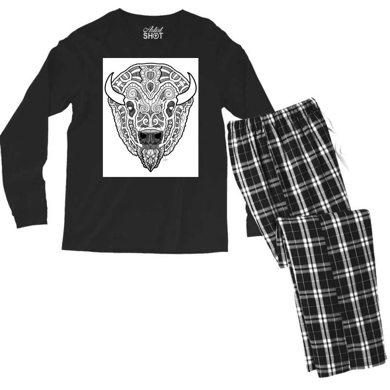 Norse Bison  Gift Cute Men's Long Sleeve Pajama Set | Artistshot