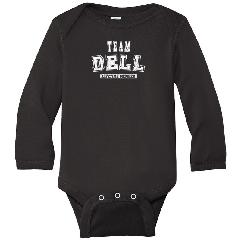 Team Dell Lifetime Member Family Last Name Long Sleeve Baby Bodysuit | Artistshot