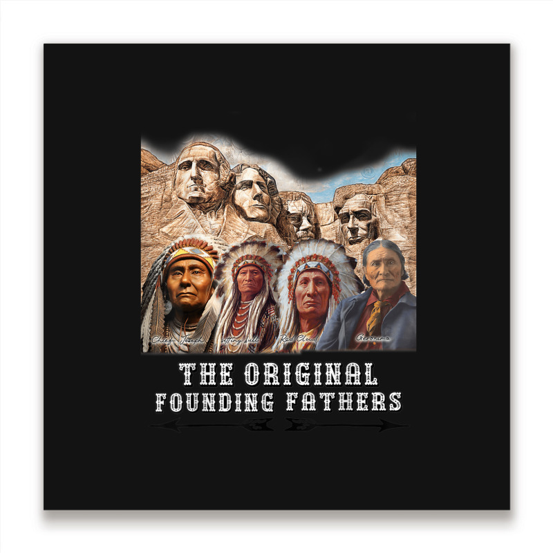 Original Founding Fathers Native American Retro Tribe Pride Metal Print Square | Artistshot