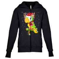 Funny Christmas Gift For Cat Lover T  Shirt Santa Parrot Gorgeous Rein Youth Zipper Hoodie | Artistshot