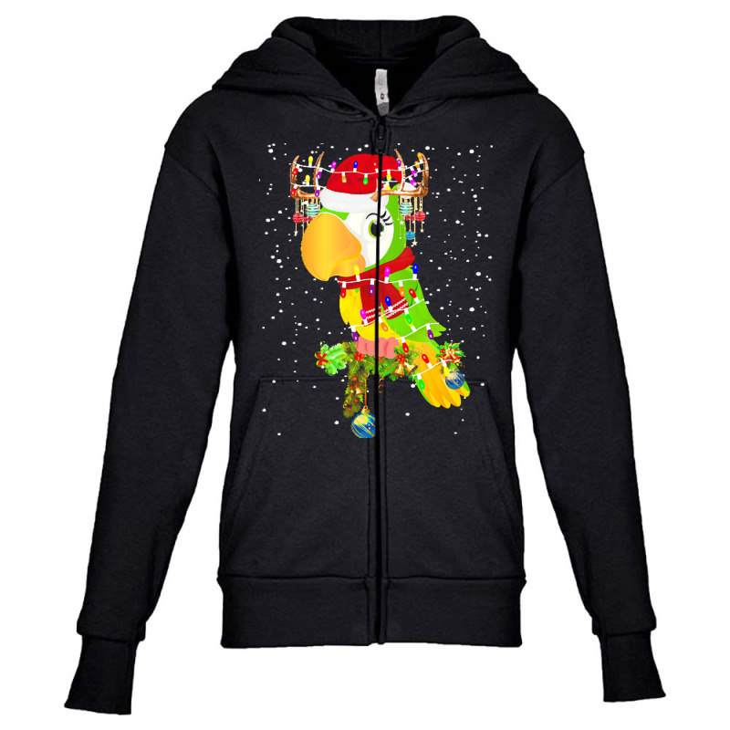 Funny Christmas Gift For Cat Lover T  Shirt Santa Parrot Gorgeous Rein Youth Zipper Hoodie | Artistshot