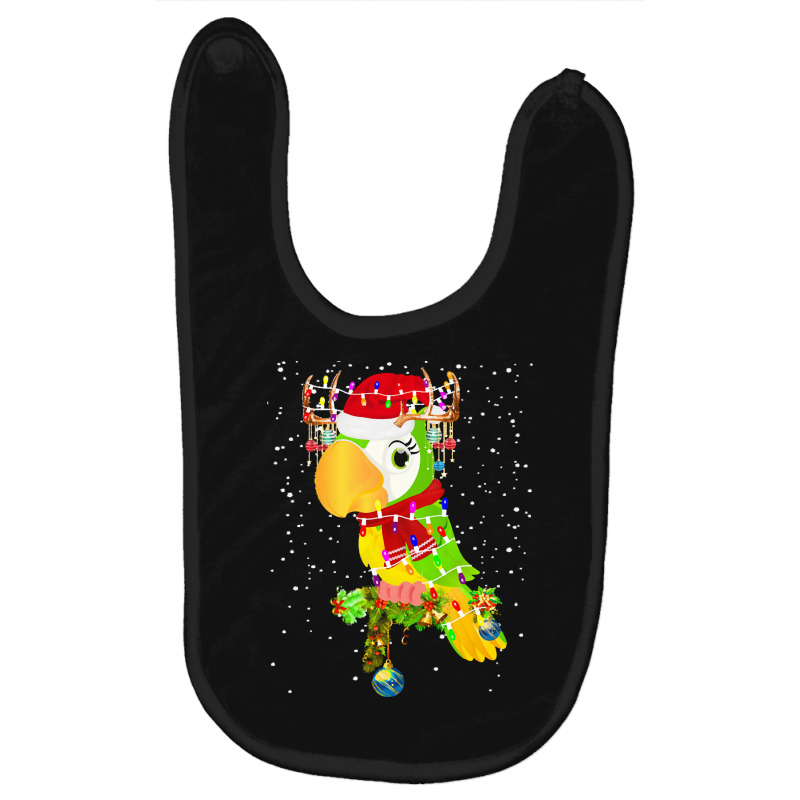 Funny Christmas Gift For Cat Lover T  Shirt Santa Parrot Gorgeous Rein Baby Bibs | Artistshot