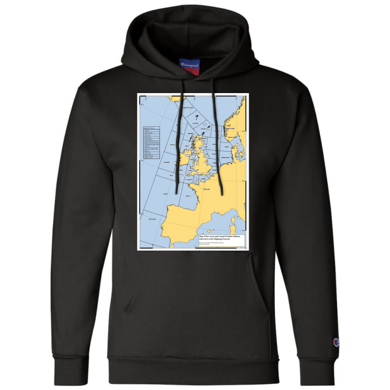 Uk Shipping Forecast Map  70s Aesthetic Champion Hoodie | Artistshot