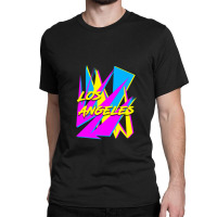 Los Angeles Retrowave Sharp Angles Cmyk Neon 80s Edition 1 Classic T-shirt | Artistshot