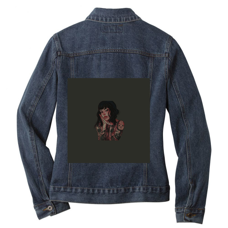 Natalie Imbruglia Chiffon Top Ladies Denim Jacket by CAMMIGRAHAM | Artistshot