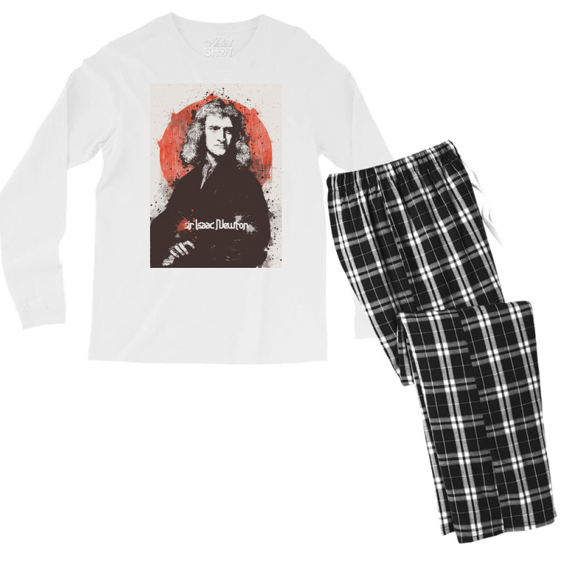 Sir Isaac Newton Painting Art Men's Long Sleeve Pajama Set | Artistshot