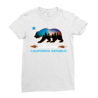 Alhambra California Republic Bear Silhouette Starry Night T Shirt Ladies Fitted T-shirt | Artistshot