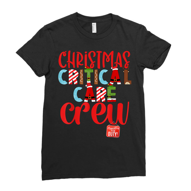 Christmas Critical Care Crew Nurse Tech & Aide Assistant Er T Shirt Ladies Fitted T-Shirt by hyong5i4 | Artistshot