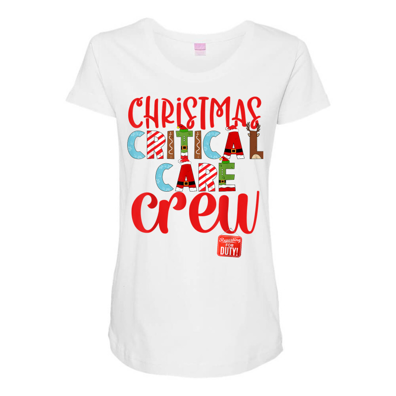 Christmas Critical Care Crew Nurse Tech & Aide Assistant Er T Shirt Maternity Scoop Neck T-shirt by hyong5i4 | Artistshot